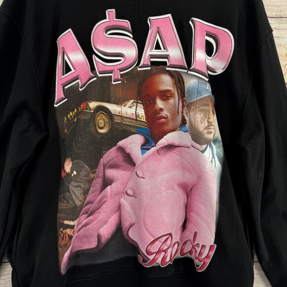 ASAP Rocky‎ Heavyweight Hoodie Sweatshirt Men's Size Large Black - Picture 3 of 11